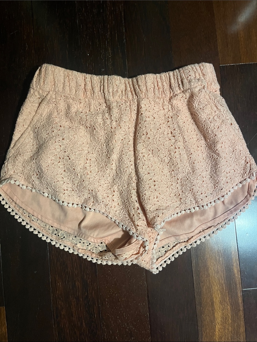 Zara Women’s Lace Overlay Pink Shorts